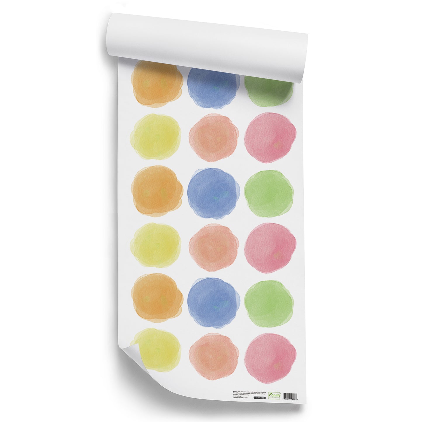 Peel and Stick PVC Large Boho Watercolor Dot Wall Stickers