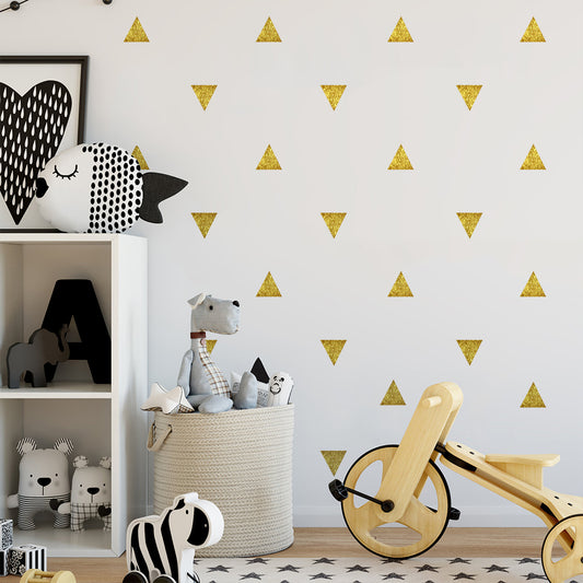 Peel and Stick PVC Small Geometric Golden Triangle Wall Decals
