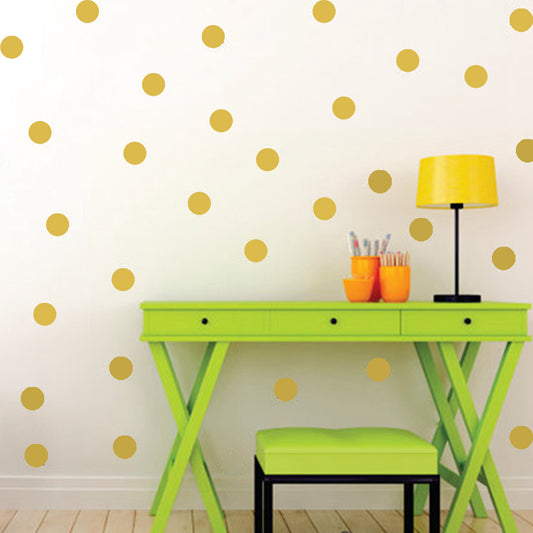 Peel and Stick PVC Small Geometric Golden Dot Wall Decals