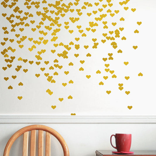 Peel and Stick PVC Small Geometric Golden Heart Shape Wall Decals