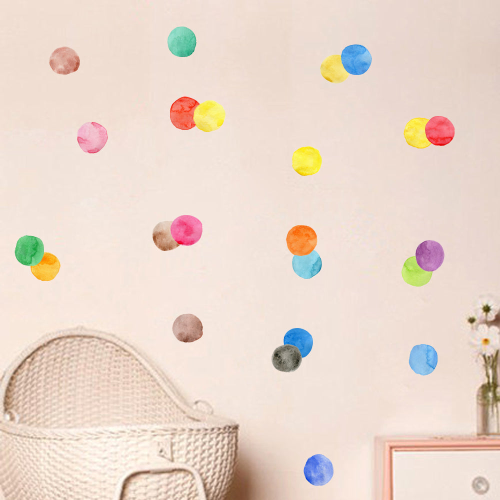 Peel and Stick PVC Small Geometric Watercolor Dot Wall Decals