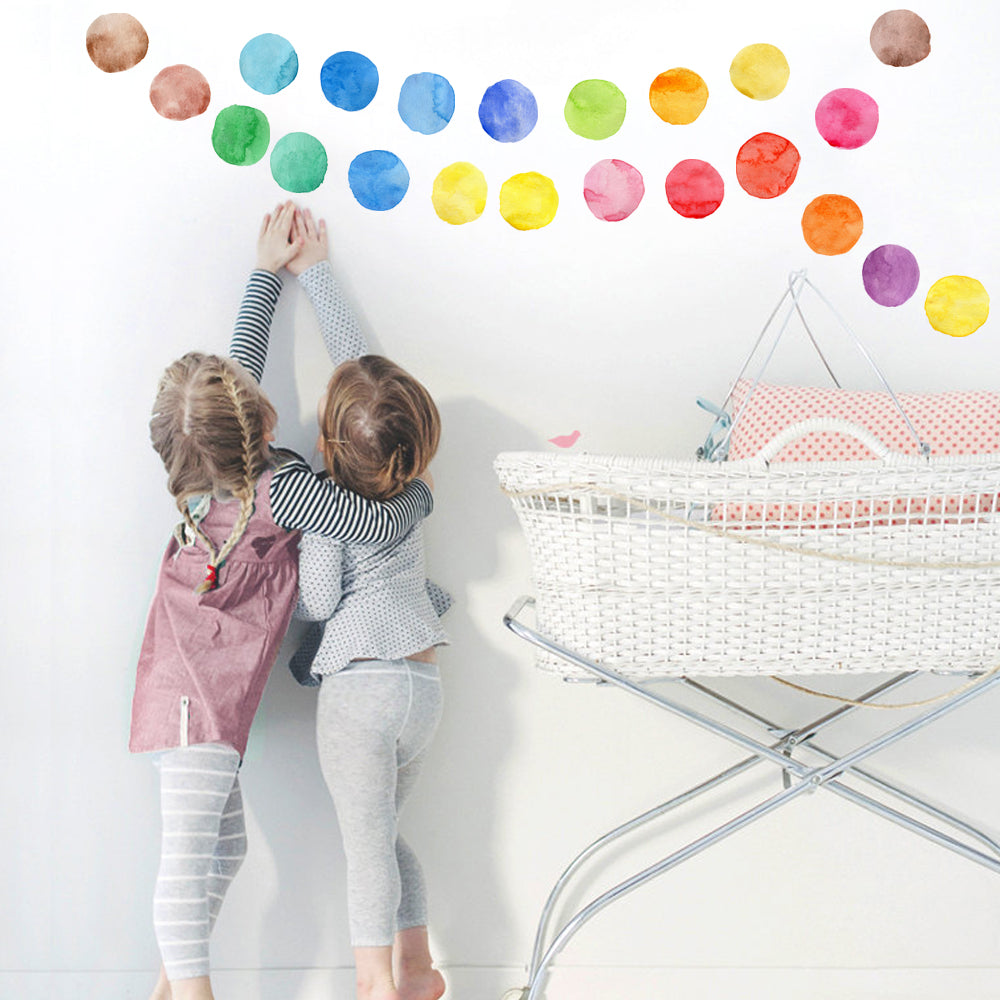 Peel and Stick PVC Small Geometric Watercolor Dot Wall Decals