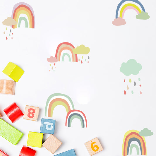 Peel and Stick PVC Small Nursery Colorful Rainbow Wall Stickers
