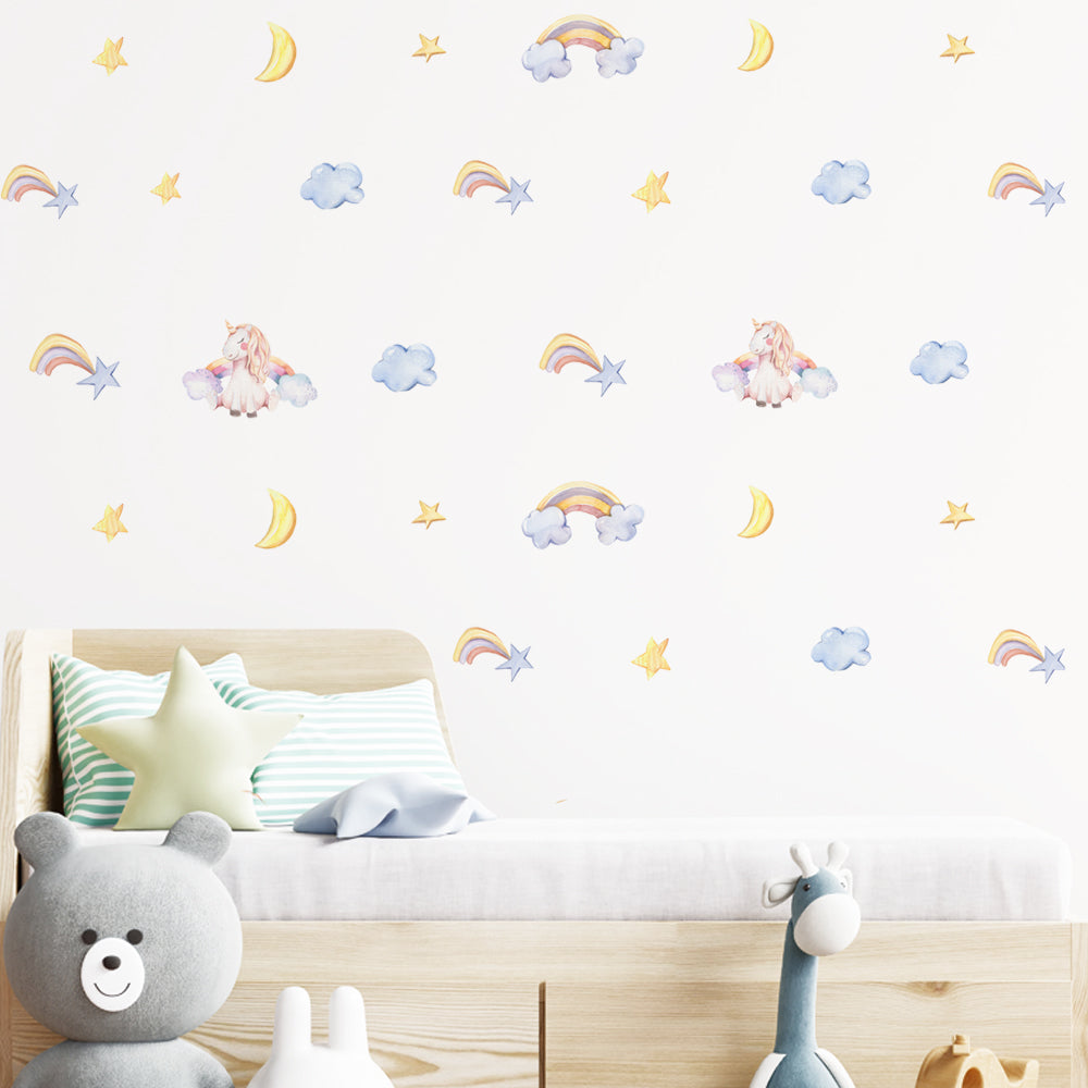 Peel and Stick PVC Small Smile Unicorn Wall Stickers