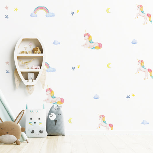 Peel and Stick PVC Small Dreamland Unicorn Wall Stickers